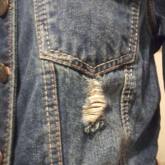 Rue 21 Factory Distressed Blue Jean Jacket - Picture 3 of 12